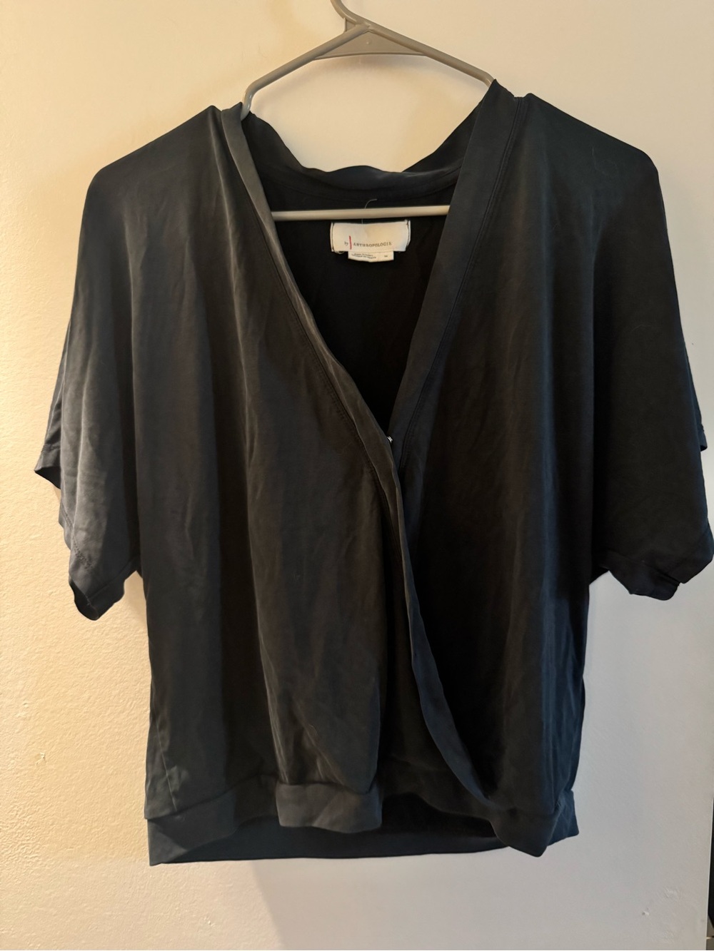 Anthropologie Draped Short-Sleeve Top